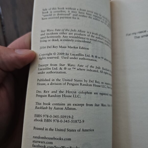 Troy Denning Abyss: Star Wars Legends (Fate of the Jedi) (Paperback) - Picture 7 of 7